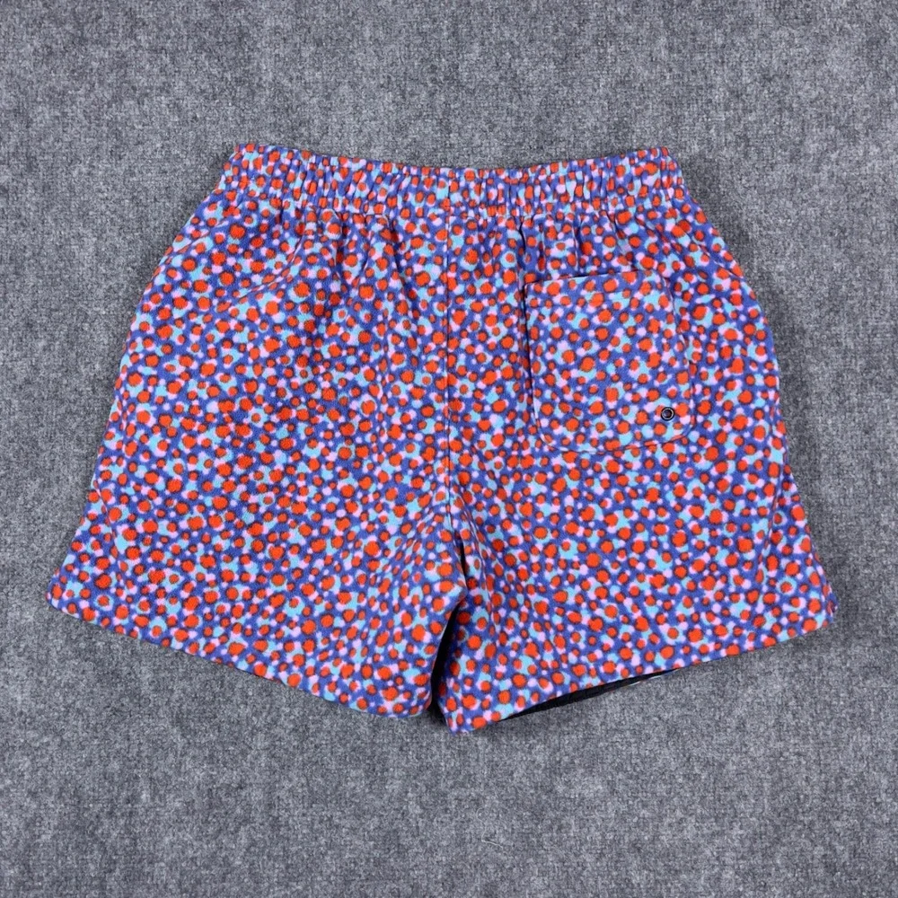 Nike Fleece Shorts Mens XL Blue Orange Polka Dot Sportswear Drawstring